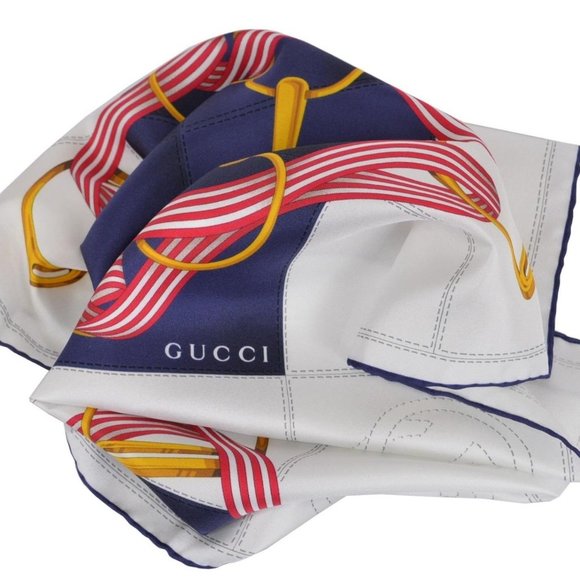 NWT GUCCI SILK INTERLOCKING GG TWILL NECK SCARF - Picture 5 of 5